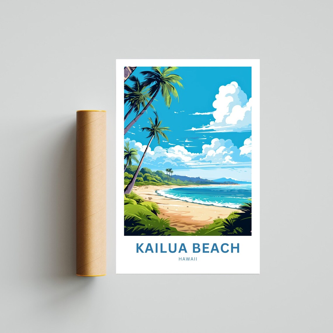 Kailua Beach Travel Poster, Hawaii Coastal Art - Image 4