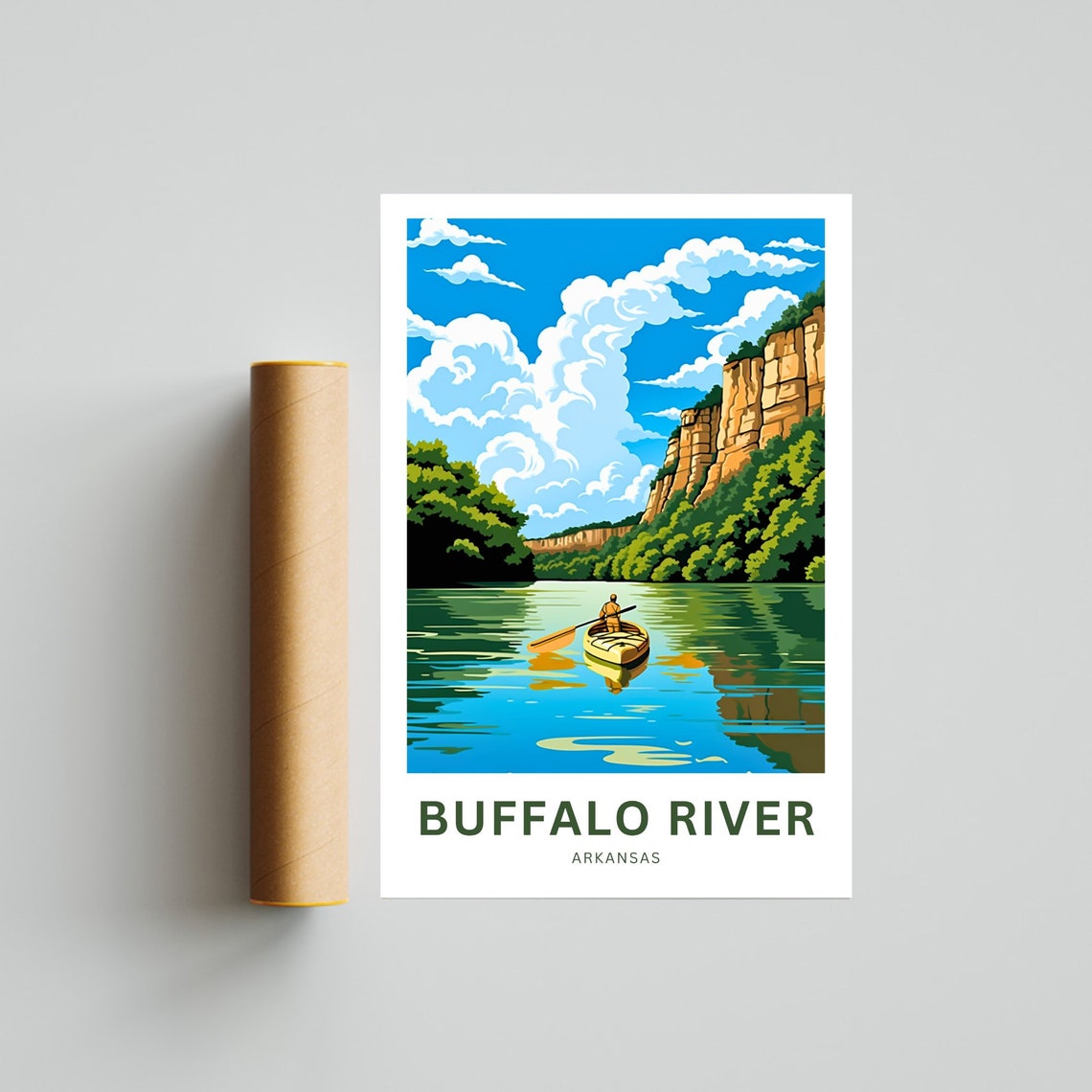 Buffalo River Travel Print Buffalo River Poster Arkansas Wall Art Framed Present Gift Arkansas Present - Image 4