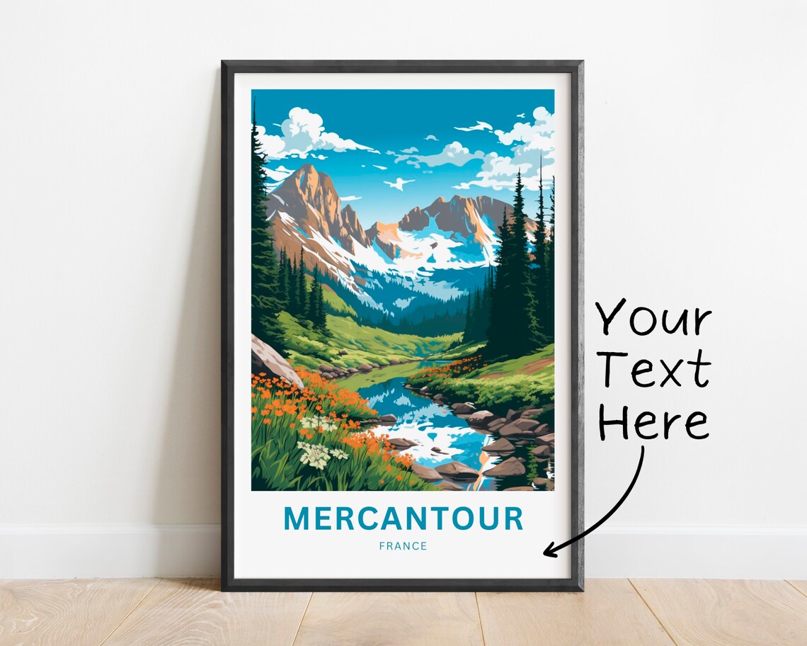 Mercantour France Alpine Stream Wildflowers Mountain Travel Poster