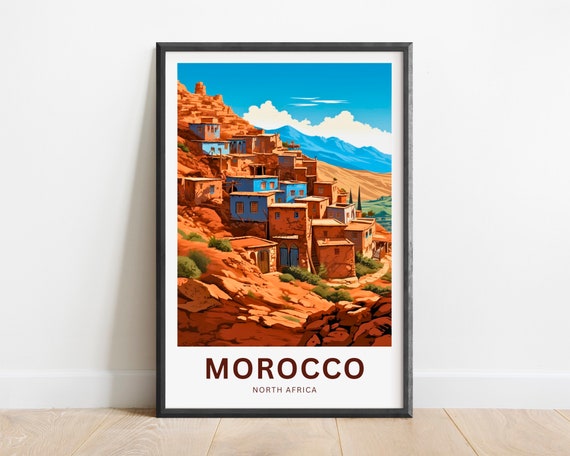 Morocco Travel Print Morocco Poster North Africa Wall Art Framed Present Gift North Africa Present