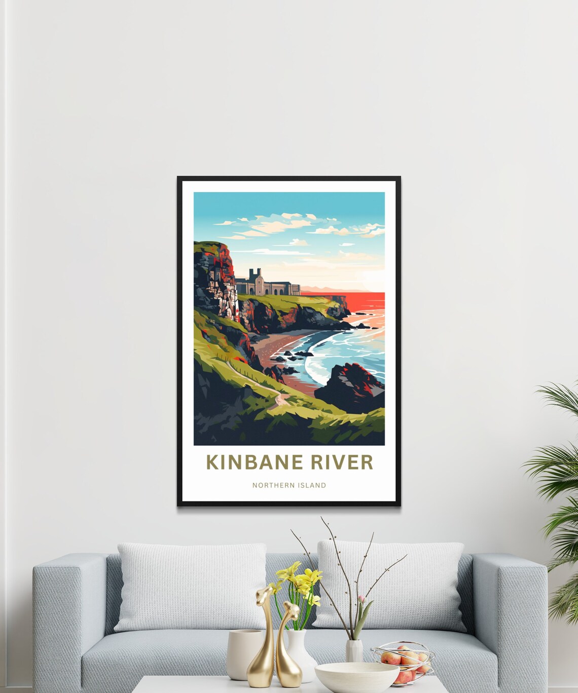 Kinbane River Northern Island Castle Cove Sunset Beach Travel Poster - Image 3