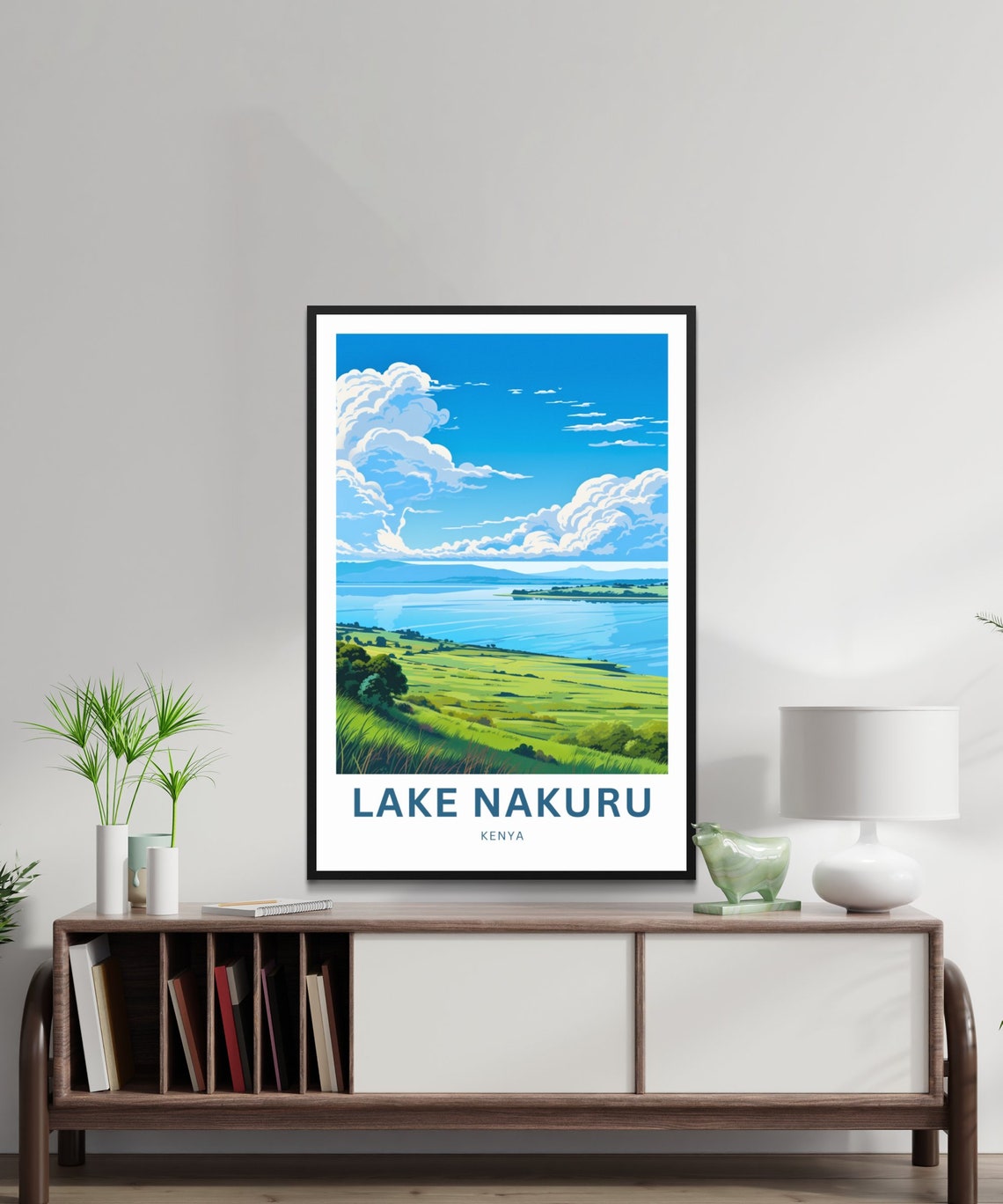 Lake Nakuru Kenya Personalized Blue Expanse Scenic View Poster - Image 2
