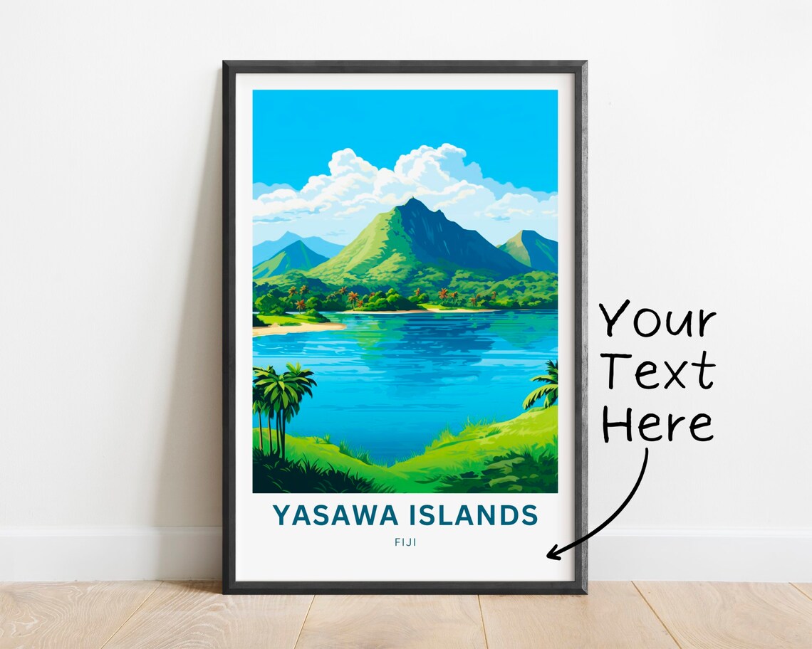 Personalized Yasawa Islands Fiji Tropical Custom Travel Poster