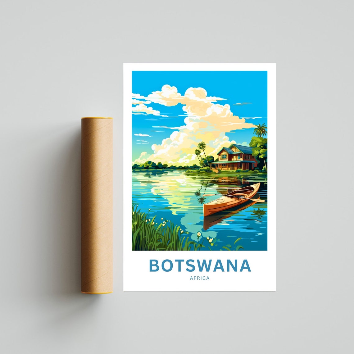 Personalized Botswana Travel Print Botswana Poster Africa Wall Art Framed Present Gift Africa Present - Image 4