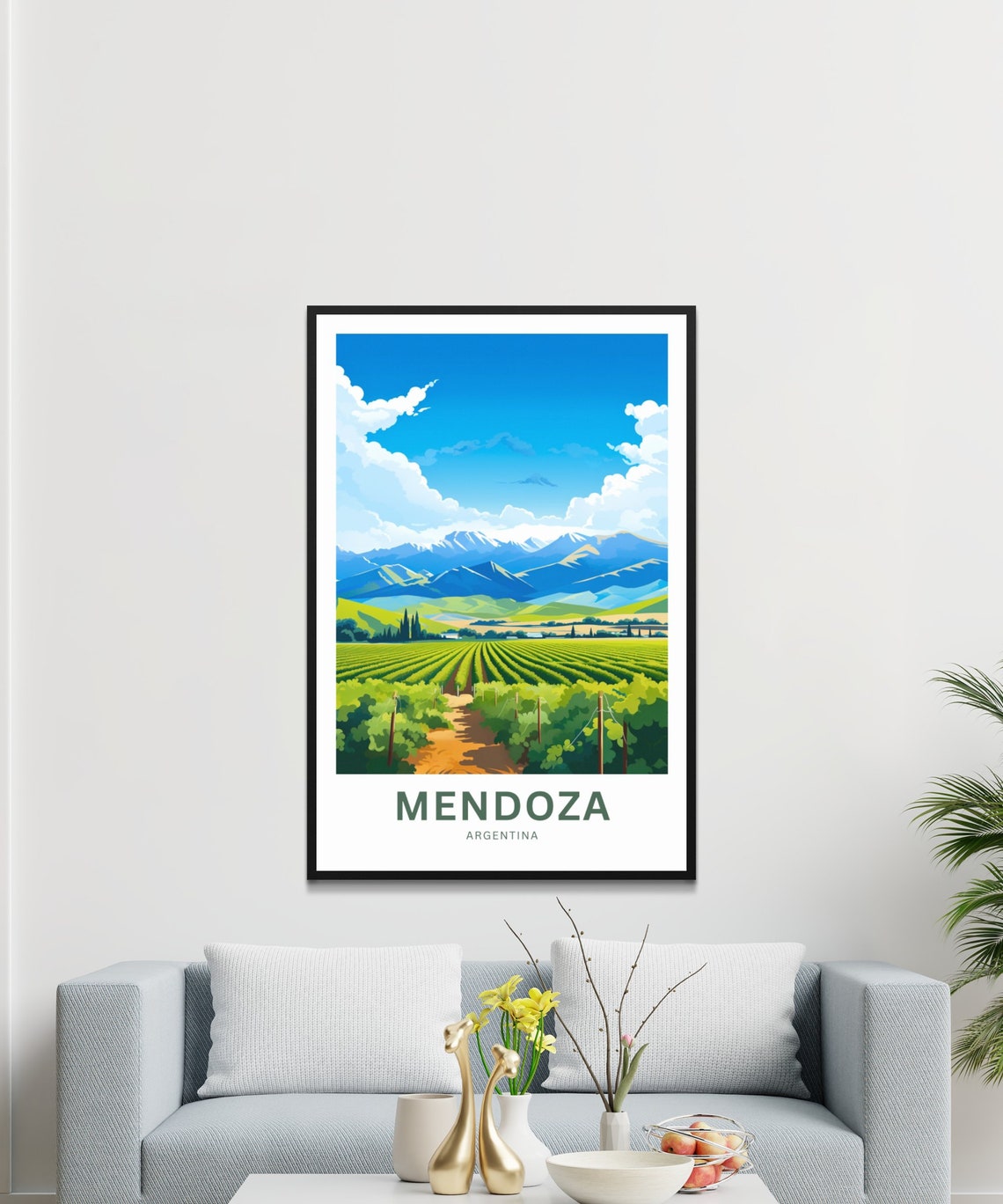 Personalized Mendoza Travel Print Mendoza Poster Argentina Wall Art Framed Present Gift Argentina Present - Image 3