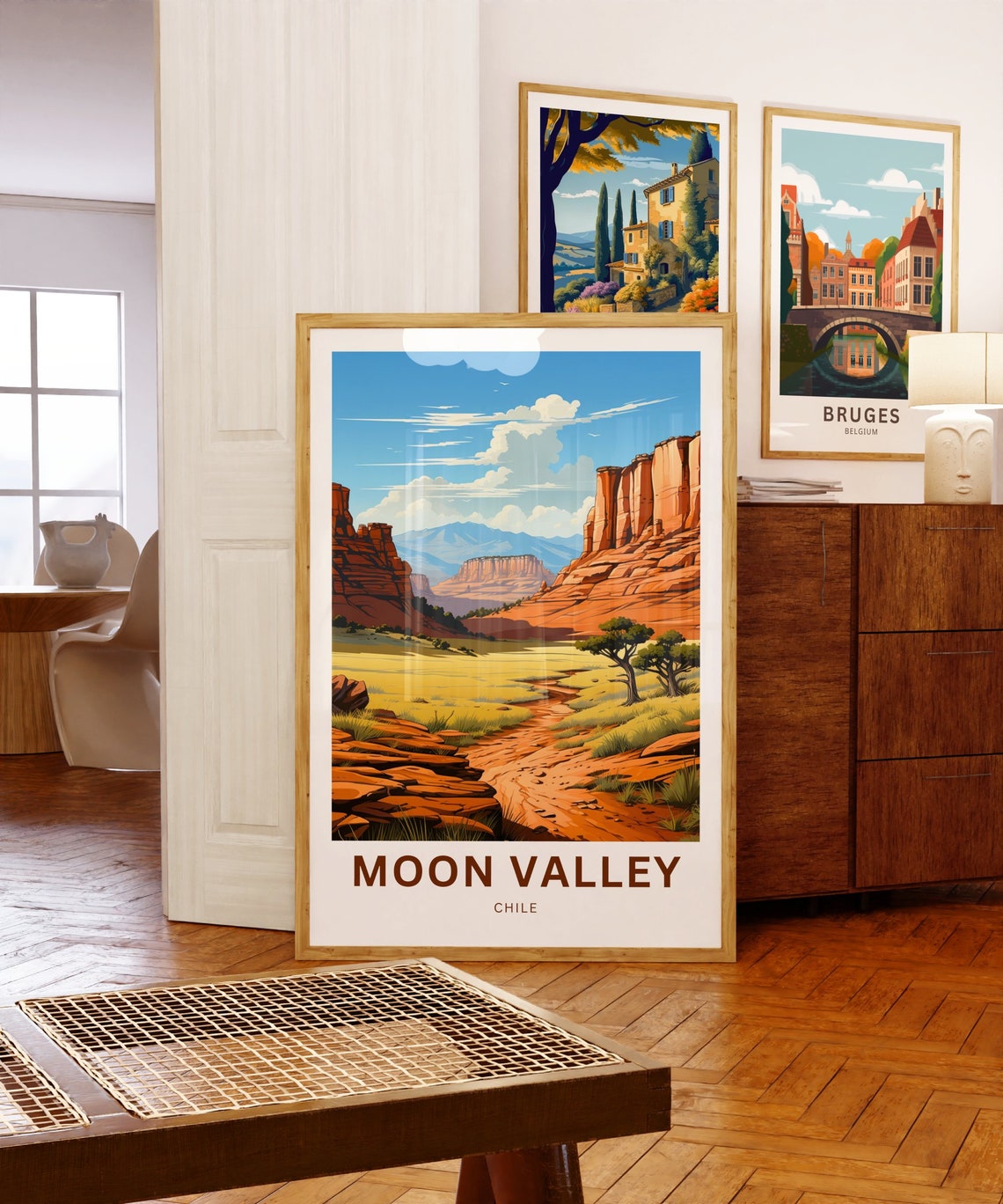 Personalized Moon Valley Chile Red Rock Cliffs Desert Trail Poster - Image 5