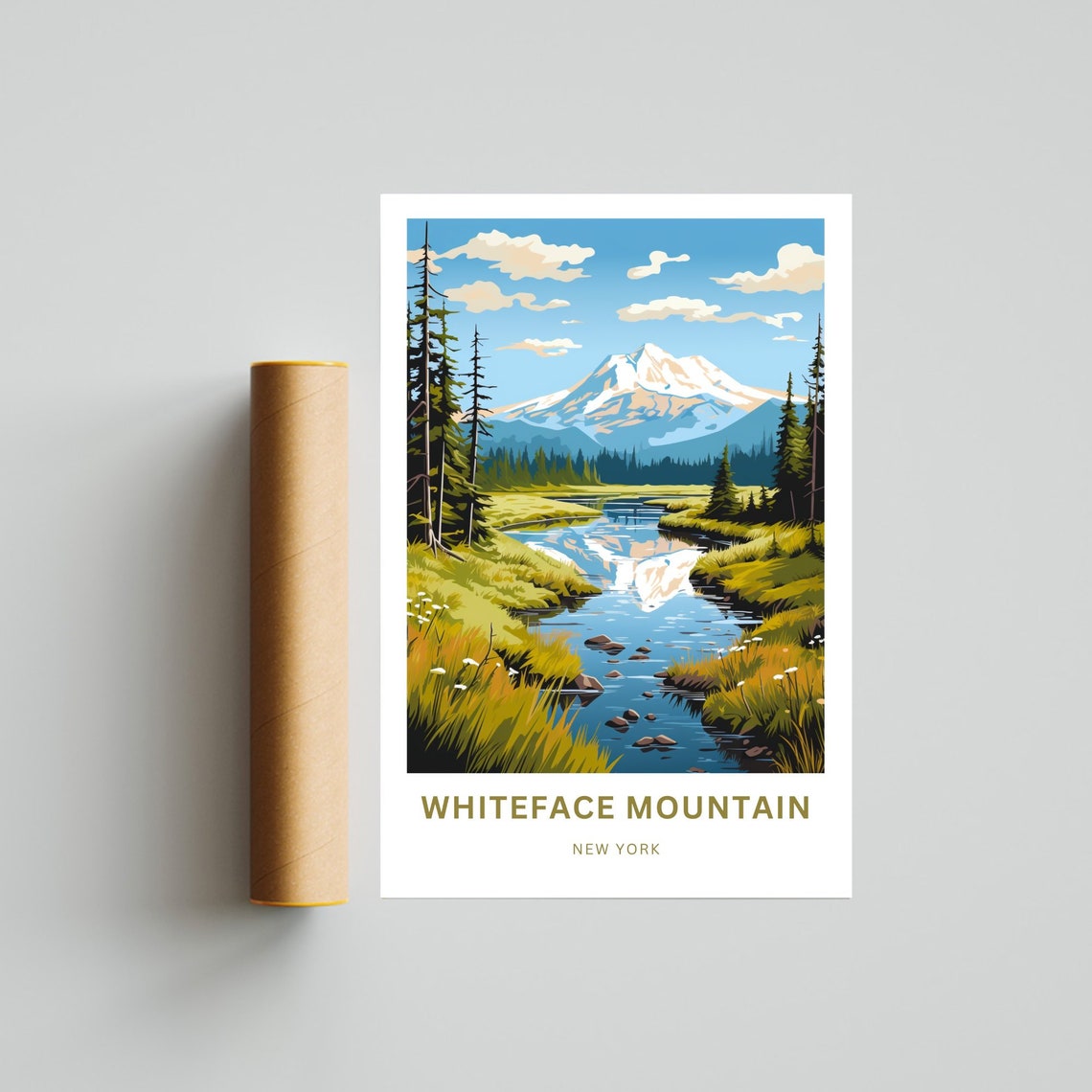 Whiteface Mountain New York Mountain Stream Reflection Poster - Image 4