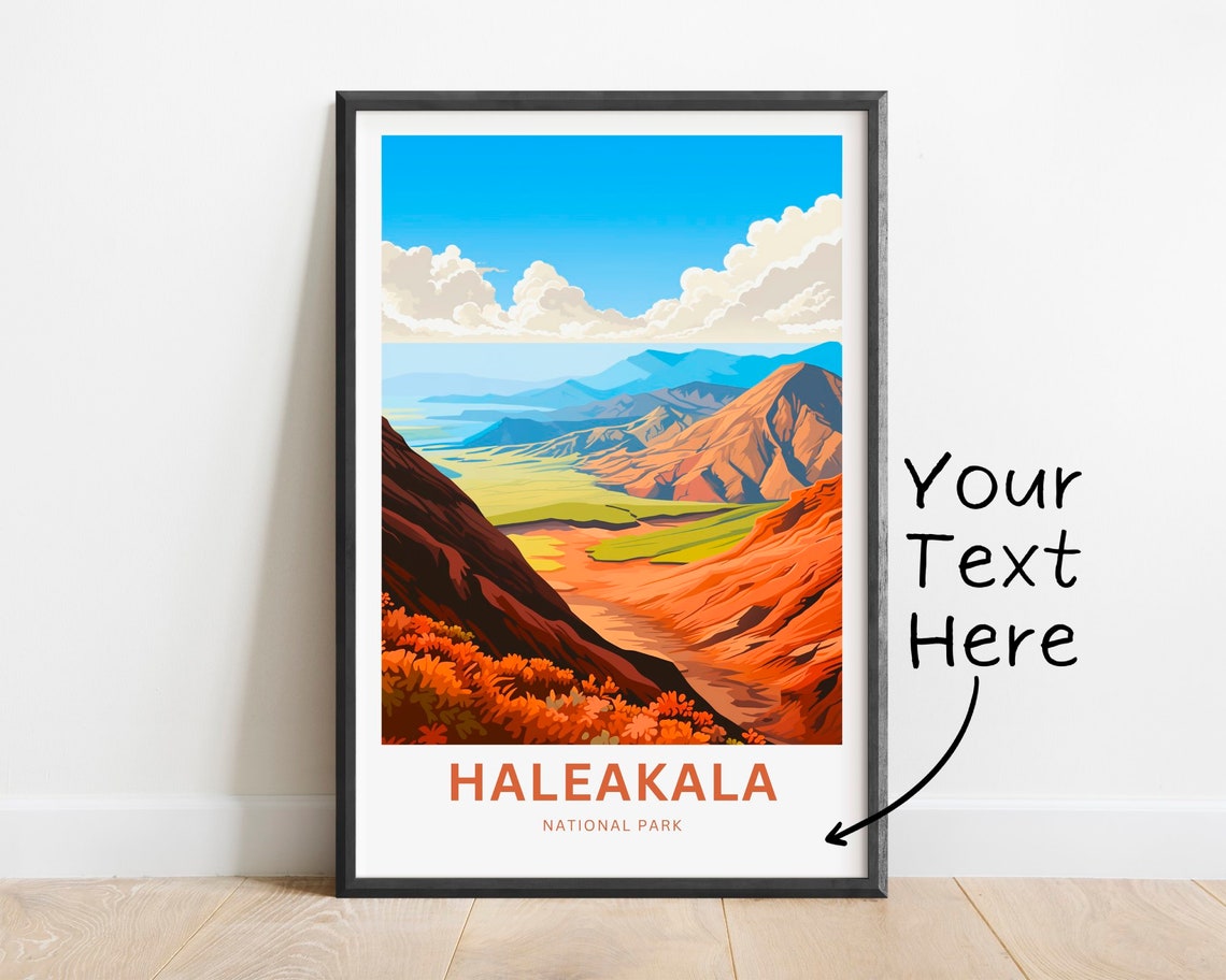 Personalized Haleakala National Park Volcano Custom Text Poster