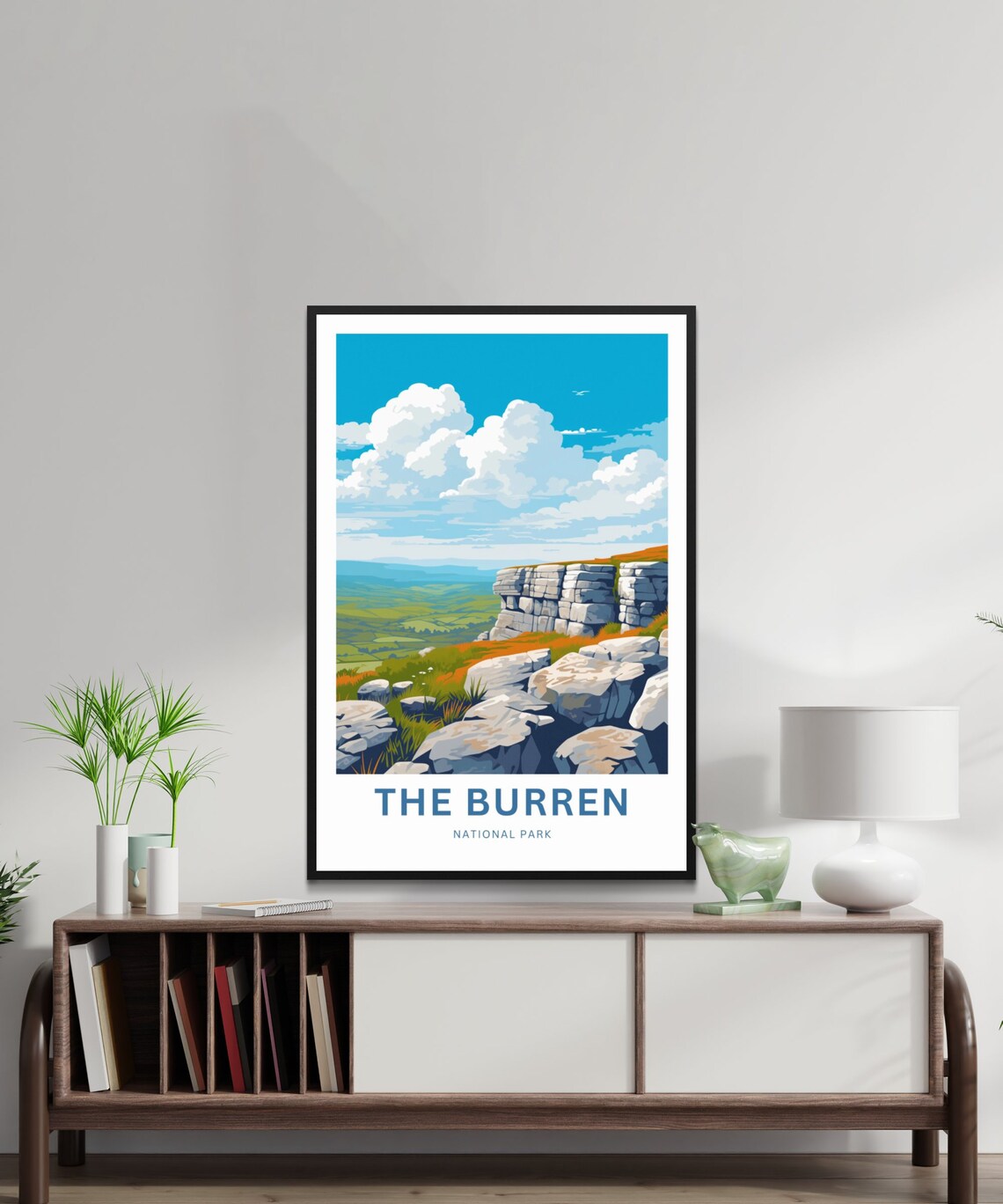 The Burren National Park Limestone Cliffs Green Valley Landscape Poster - Image 2