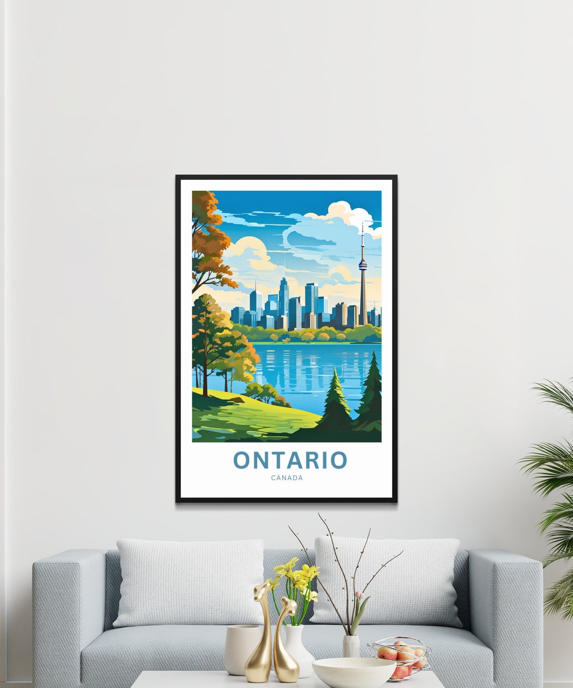 Personalized Ontario Canada Poster with Toronto Skyline and CN Tower - Image 2