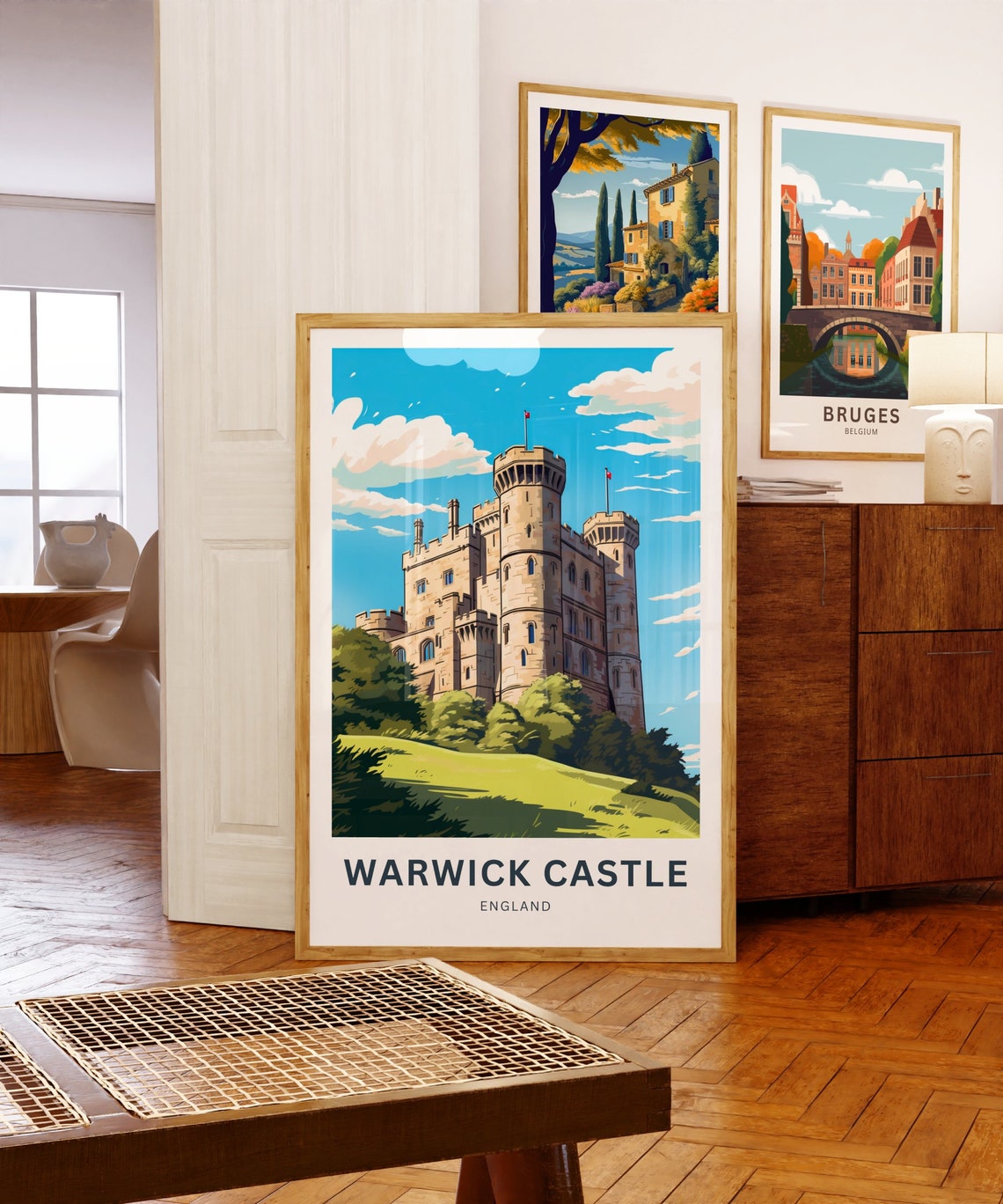 Warwick Castle England Medieval Stone Towers Personalized Poster - Image 5