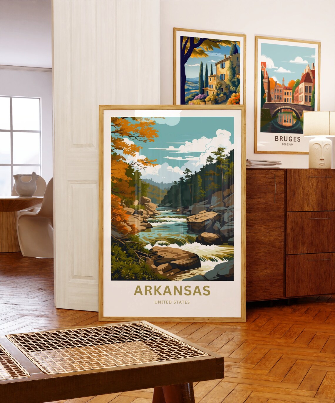 Arkansas United States Autumn River Rapids Forest Scenic Poster - Image 5