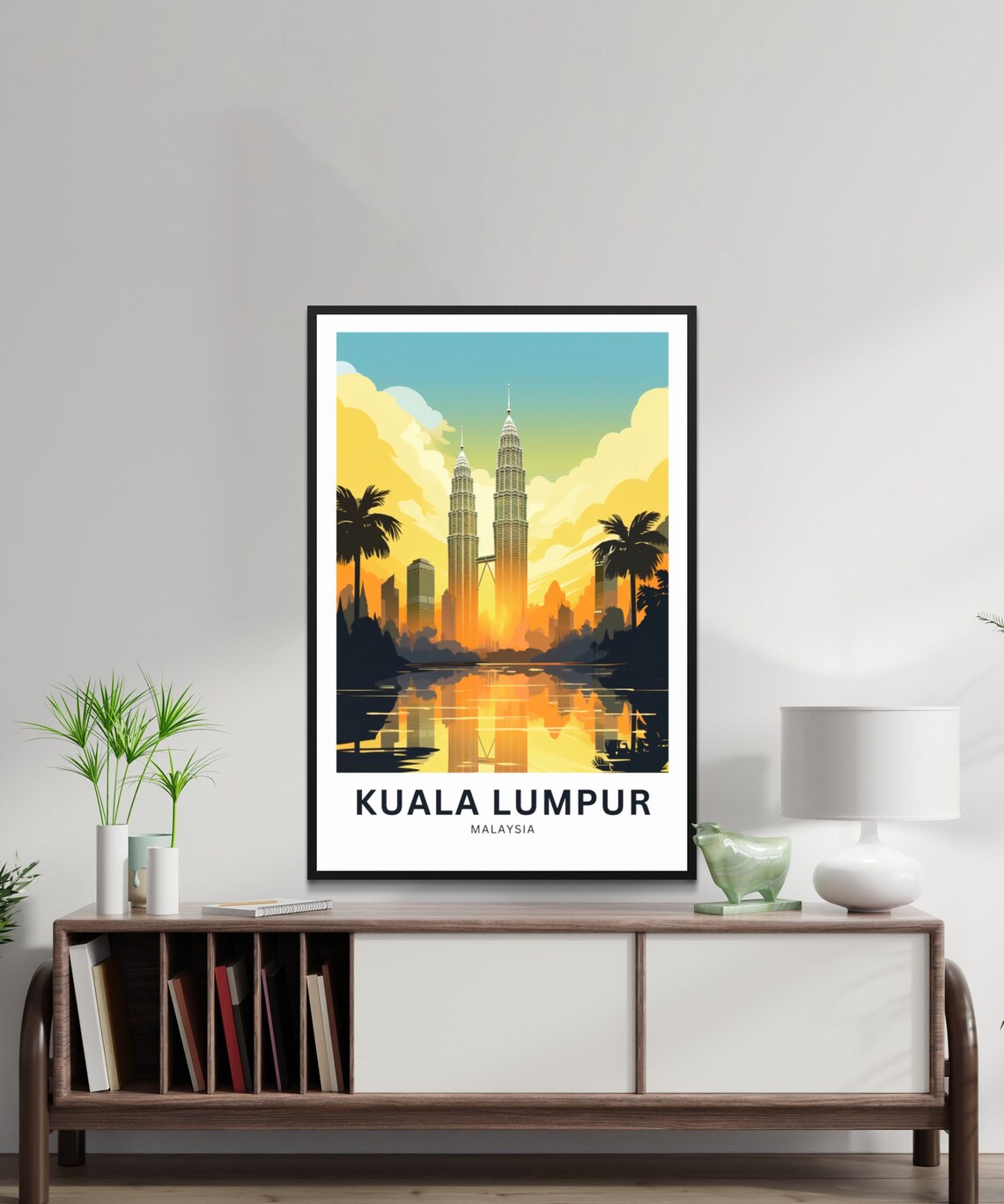 Kuala Lumpur Malaysia Petronas Towers Golden Sunset Cityscape Poster - Image 2