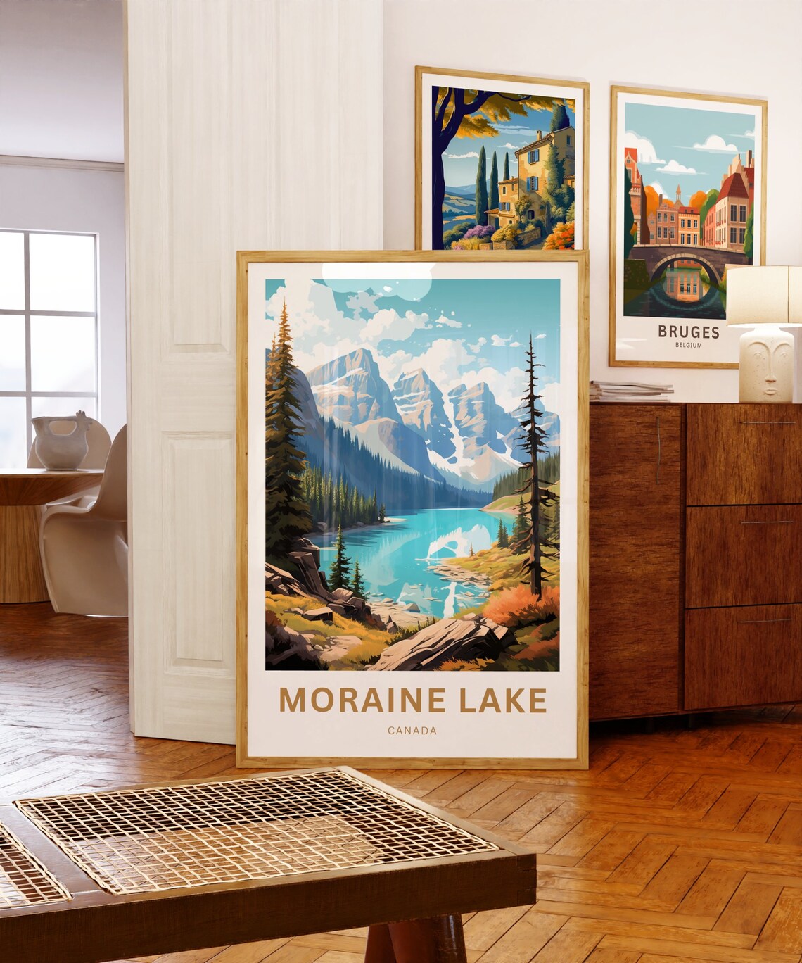 Moraine Lake Travel Poster, Canada Landscape Art Print - Image 5