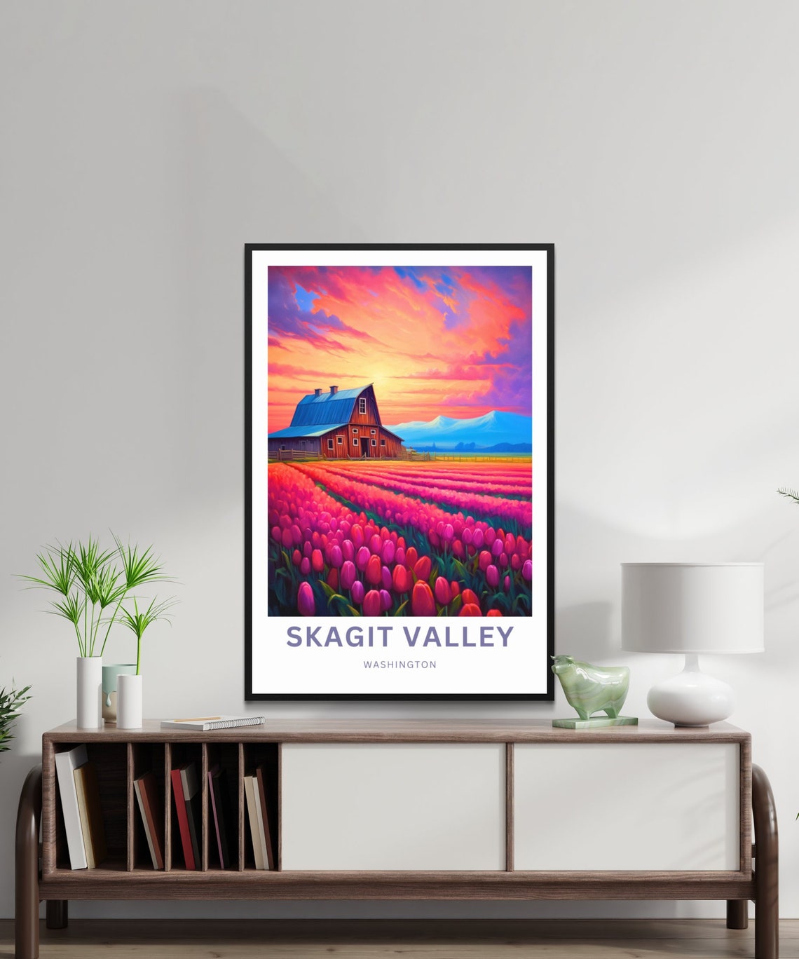 Skagit Valley Washington Personalized Tulip Barn Travel Poster - Image 3