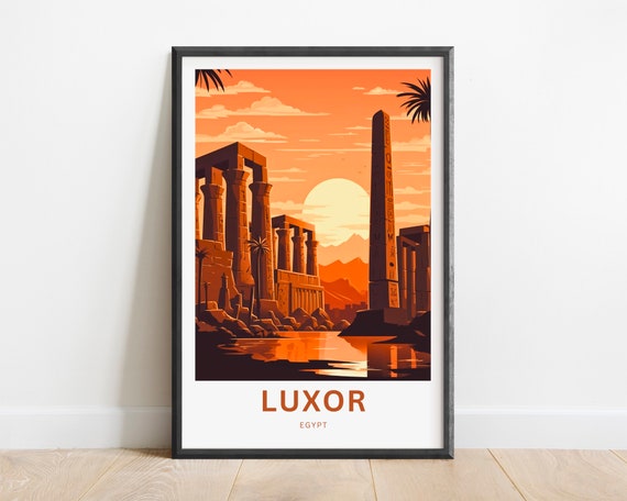 Luxor Travel Print Luxor Poster Egypt Wall Art Framed Present Gift Egypt Present Egypt Decor Custom Text Personalized
