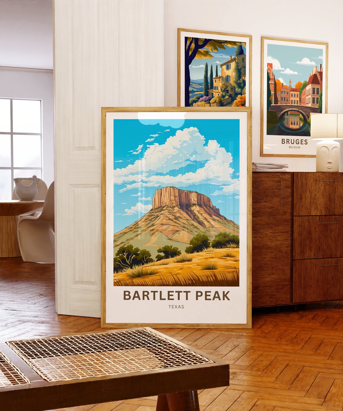 Bartlett Peak Texas Red Rock Desert Cliffs Vintage Travel Poster - Image 5