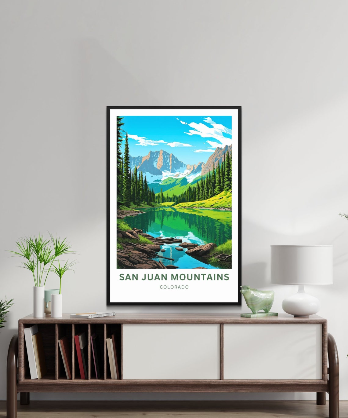 San Juan Mountains Colorado Alpine Lake Reflection Travel Poster - Image 3