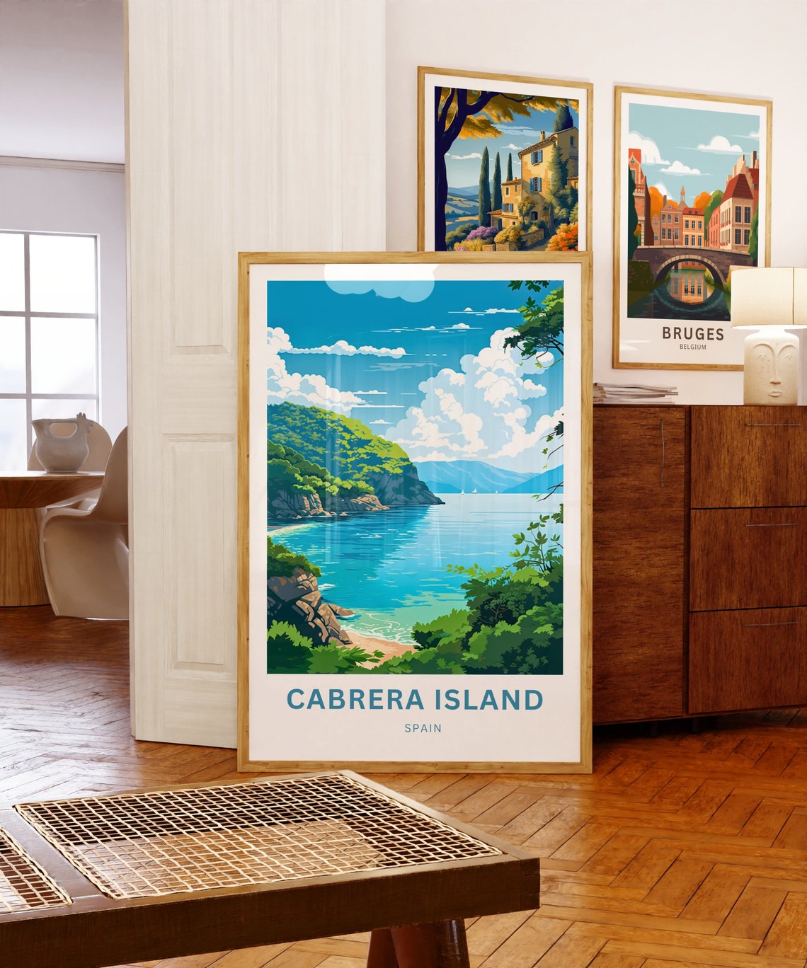 Cabrera Island Spain Hidden Cove Framed By Lush Green Trees Poster - Image 5