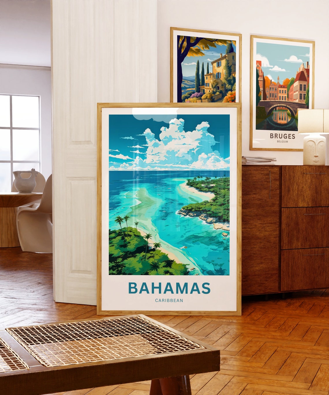 Personalized Bahamas Travel Print Bahamas Poster Caribbean Wall Art Framed Present Gift Caribbean Present - Image 5