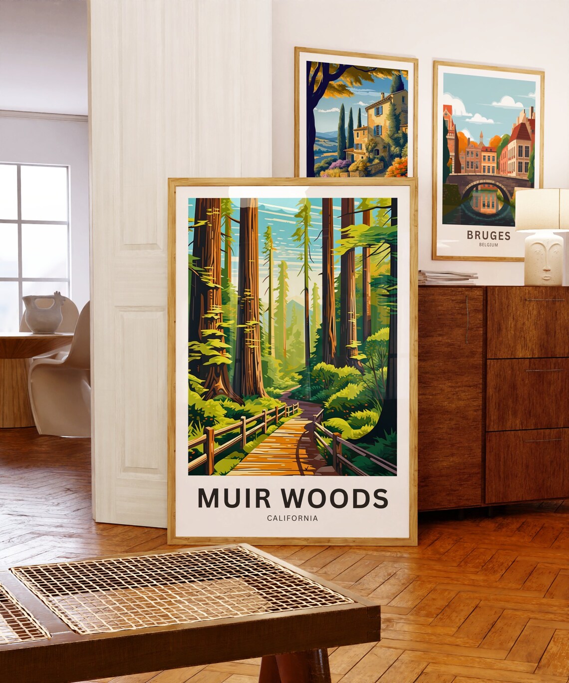 Muir Woods California Redwood Forest Boardwalk Vintage Travel Poster - Image 5