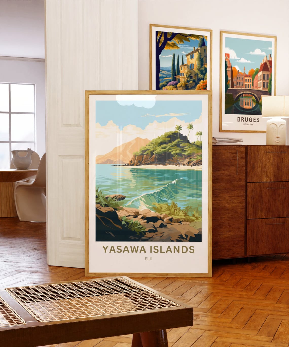 Yasawa Islands Fiji Tropical Bay Palm Islands Scenic Travel Poster - Image 5
