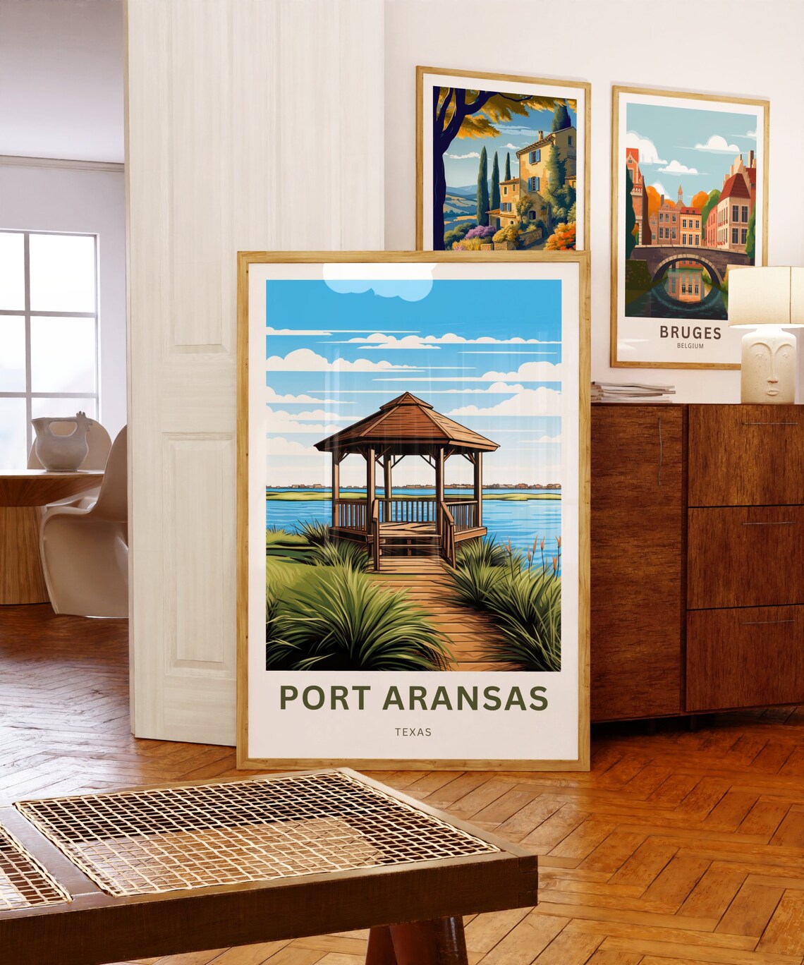 Port Aransas Texas Waterfront Gazebo Boardwalk Travel Poster - Image 5