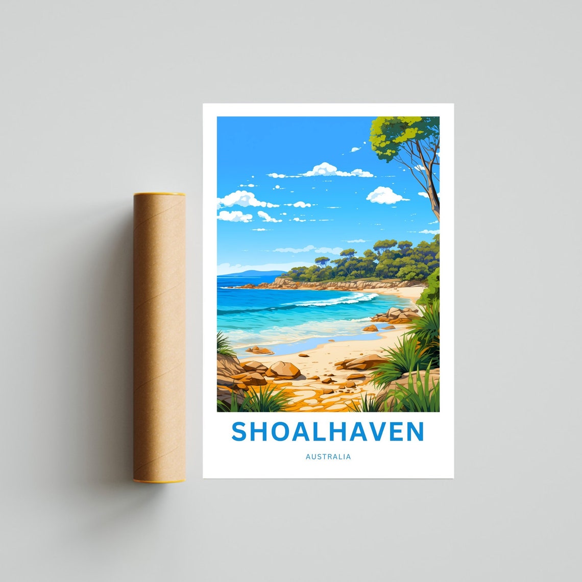 Shoalhaven Australia Turquoise Beach Sandy Shore Travel Poster - Image 4