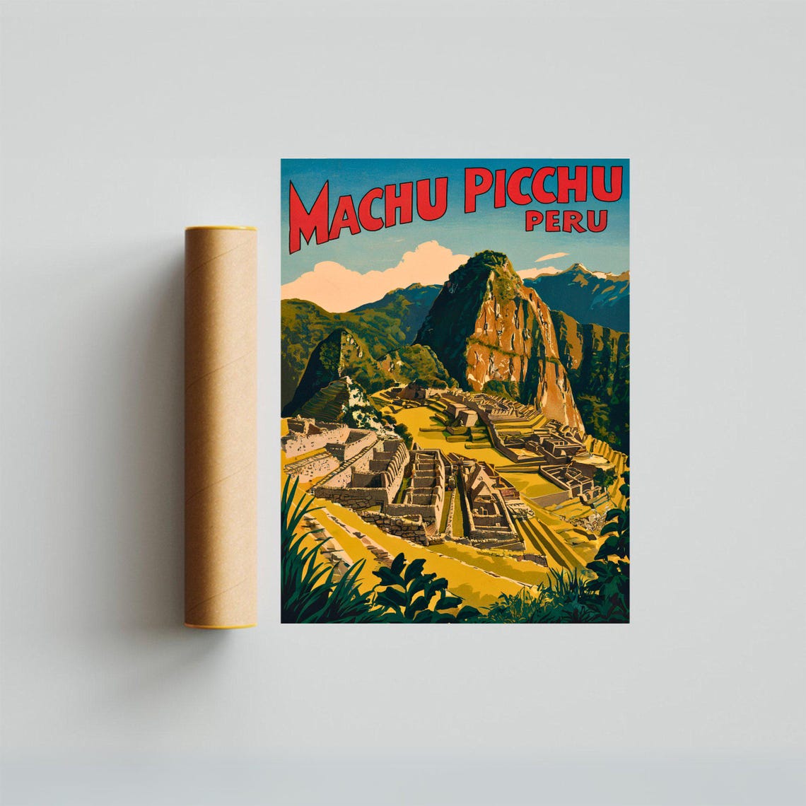 Machu Picchu Vintage Travel Poster Machu Picchu Print Peru Wall Art Framed Gift Peru Present - Image 4