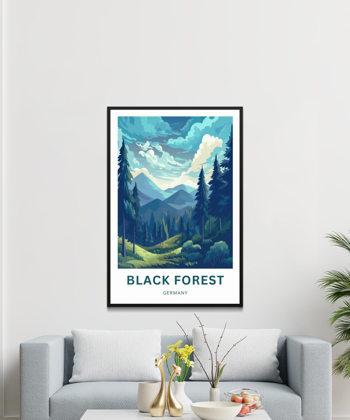 Black Forest Germany Pine Mountain Valley Vintage Travel Poster - Image 3