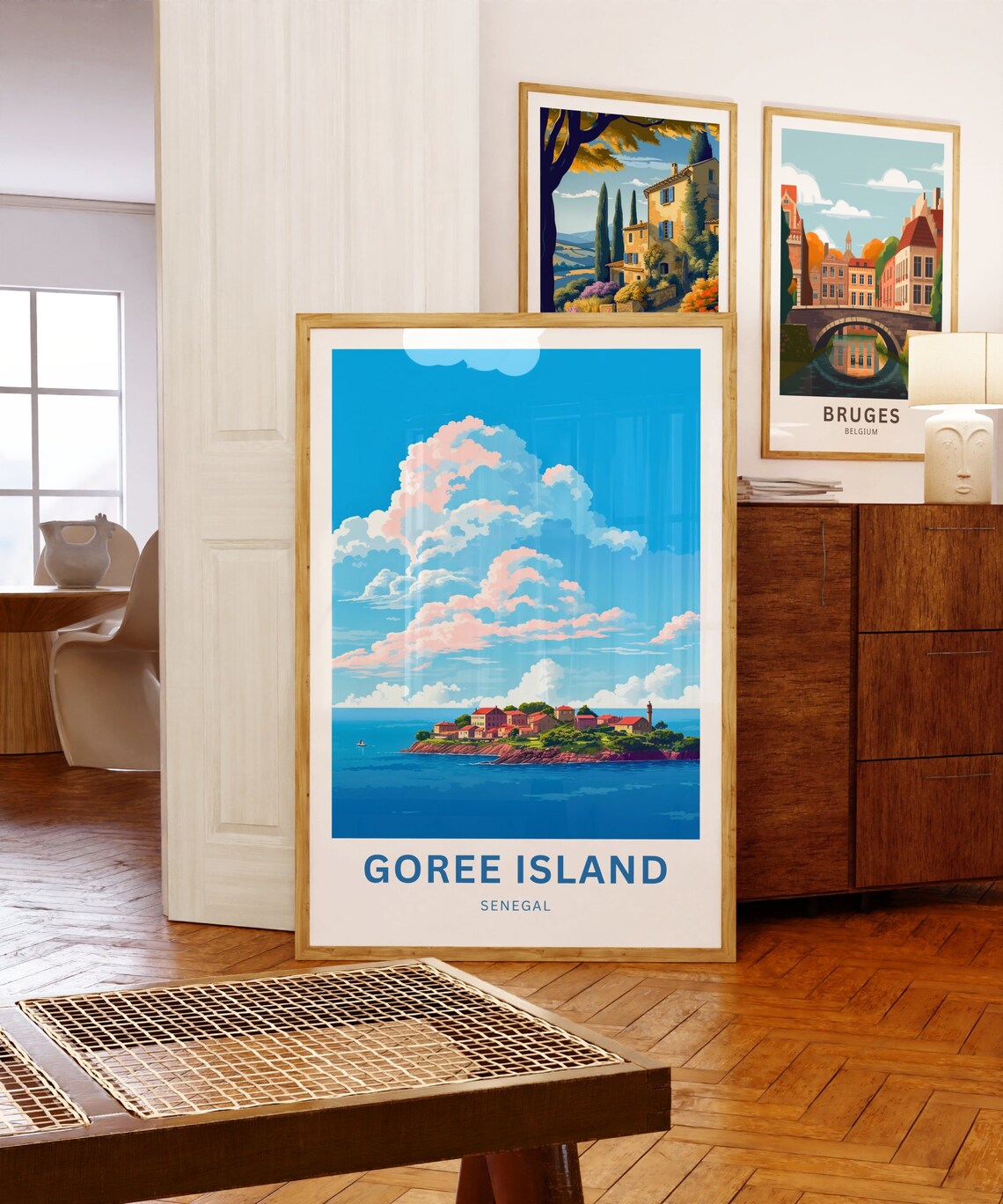 Personalized Goree Island Senegal Pink Sky Island Travel Poster - Image 5