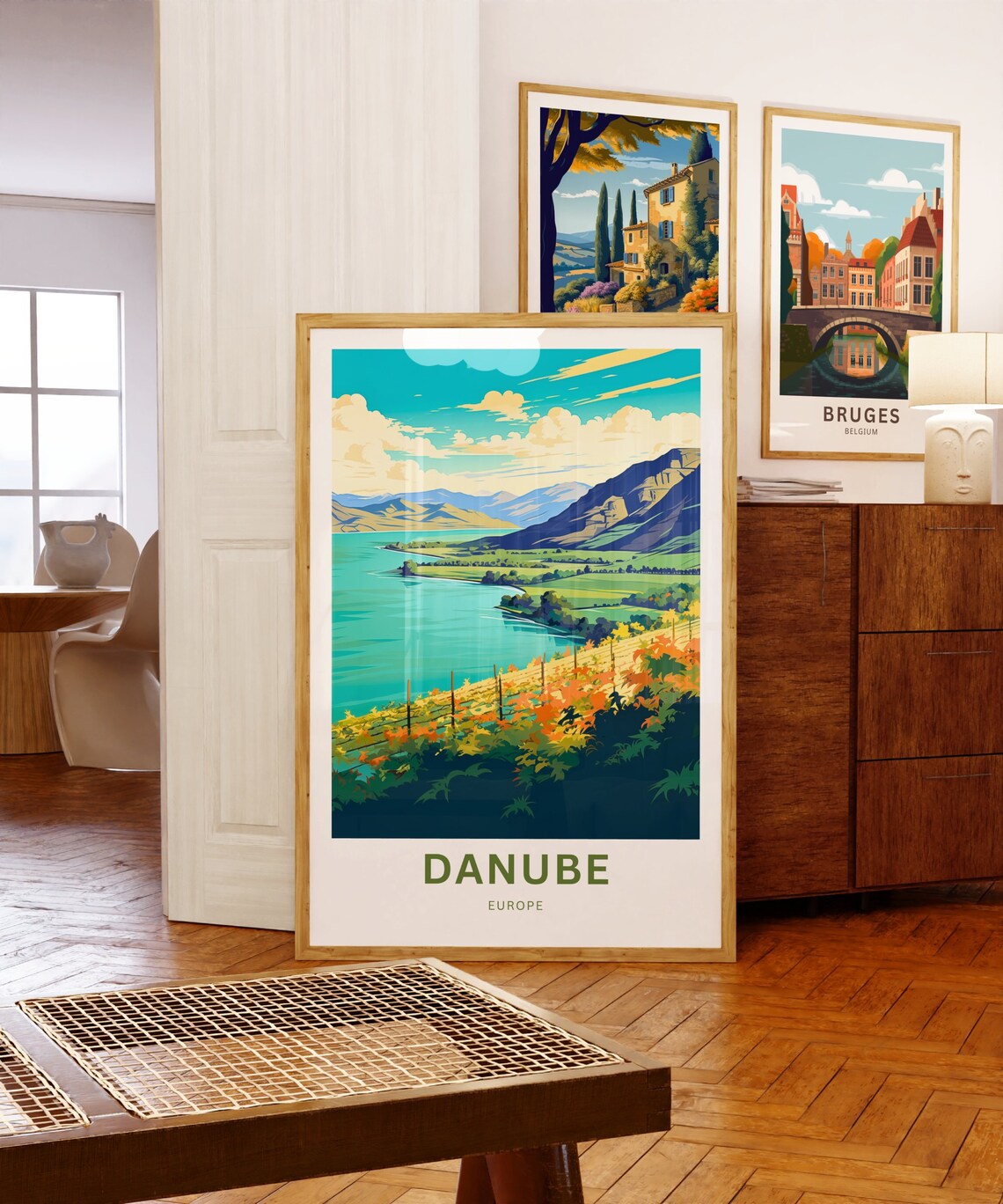 Danube Europe Autumn Vineyard River Valley Custom Text Poster - Image 5
