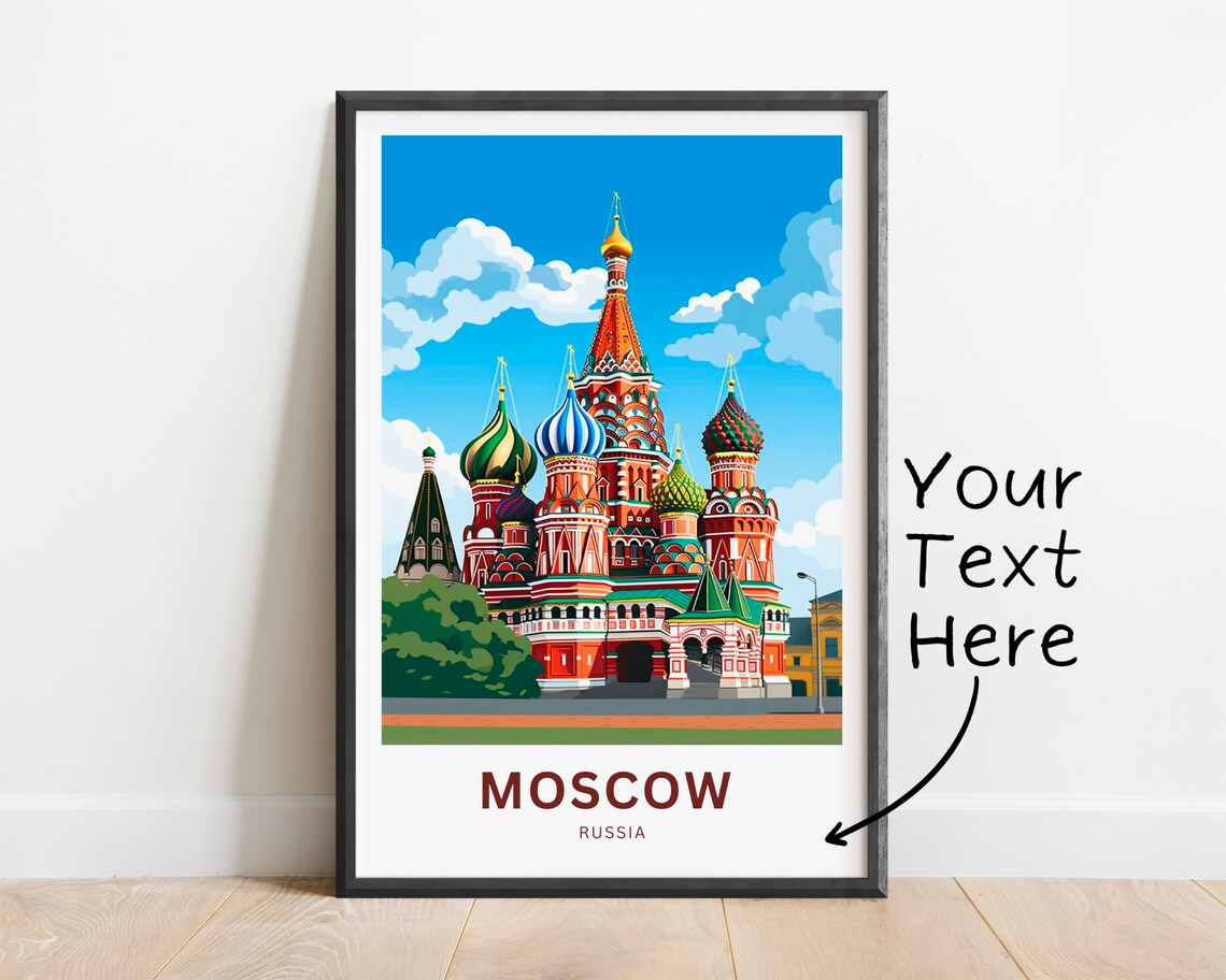 Moscow Russia Saint Basil Cathedral Iconic Onion Domes Poster