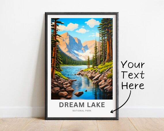 Dream Lake National Park Alpine View Personalized Travel Poster