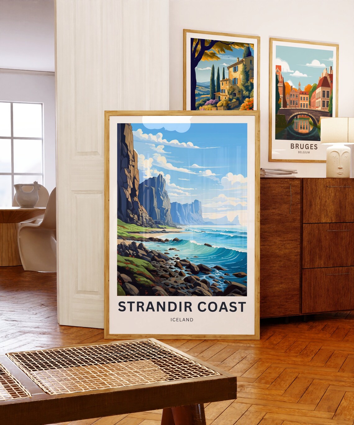Strandir Coast Iceland Basalt Shore Waves Moody Travel Poster - Image 5