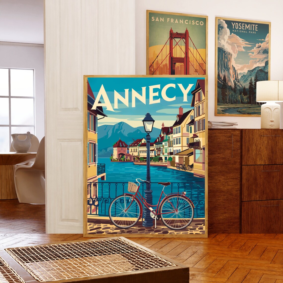 Annecy Vintage Travel Poster Annecy Print France Vintage Wall Art Framed Present Gift France Present - Image 5