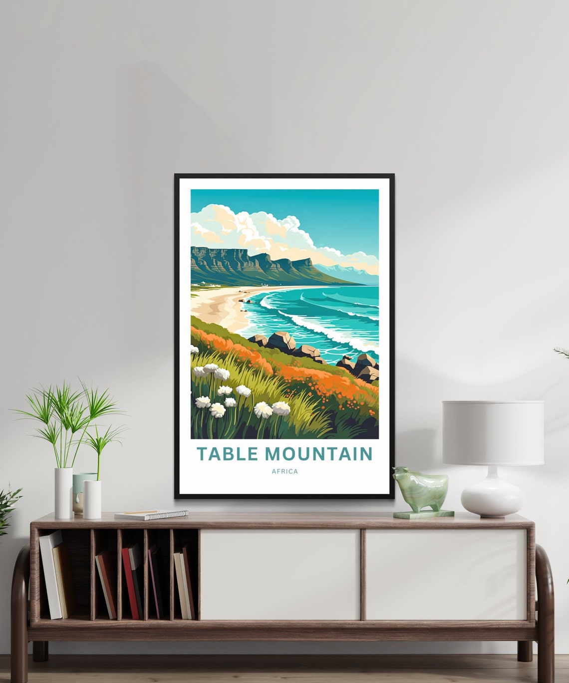 Personalized Table Mountain Travel Print Table Mountain Poster Africa Wall Art Framed Present Gift Africa Present - Image 3