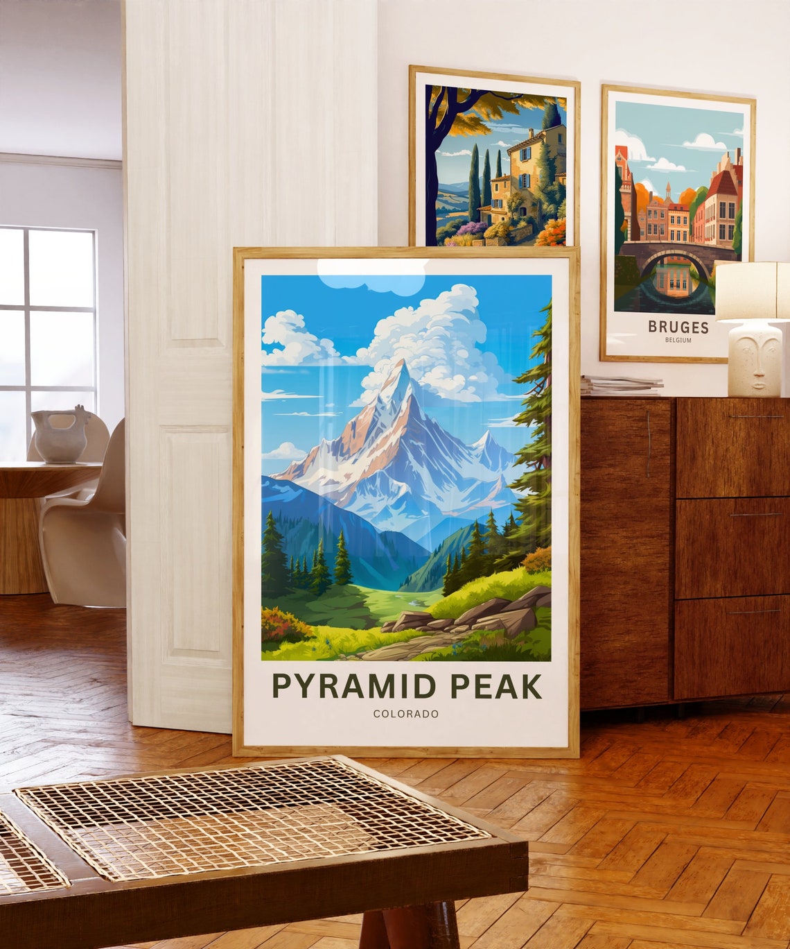 Pyramid Peak Colorado Snowy Summit Pine Forest Personalized Poster - Image 5