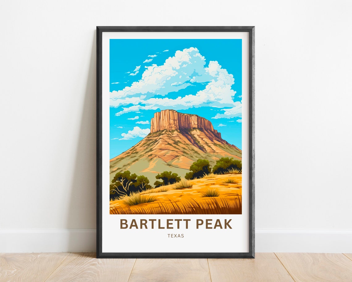 Personalized Bartlett Peak Texas Red Cliffs Custom Travel Poster - Image 2