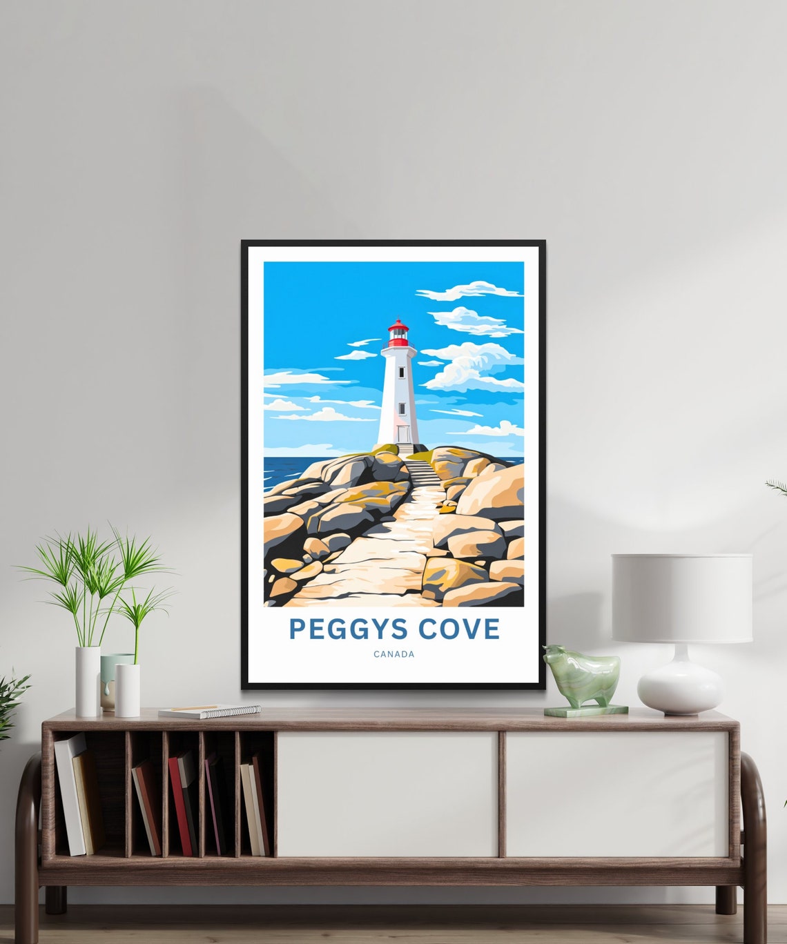 Peggys Cove Canada Lighthouse Path Personalized Travel Poster - Image 2