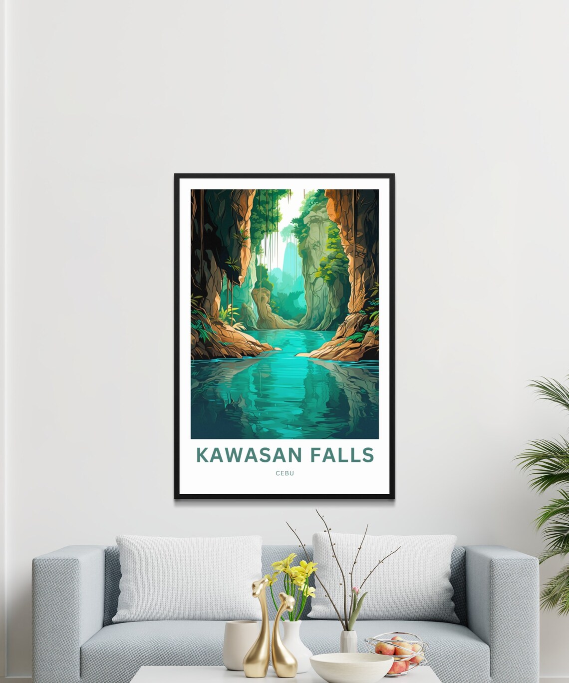 Kawasan Falls Cebu Emerald Canyon River Jungle Travel Poster - Image 3