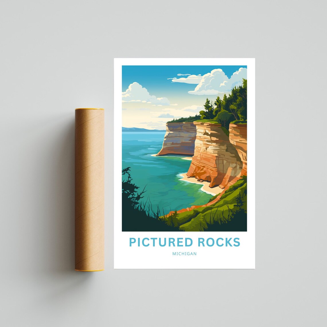 Pictured Rocks Michigan Gift Wall Art Print - Image 4