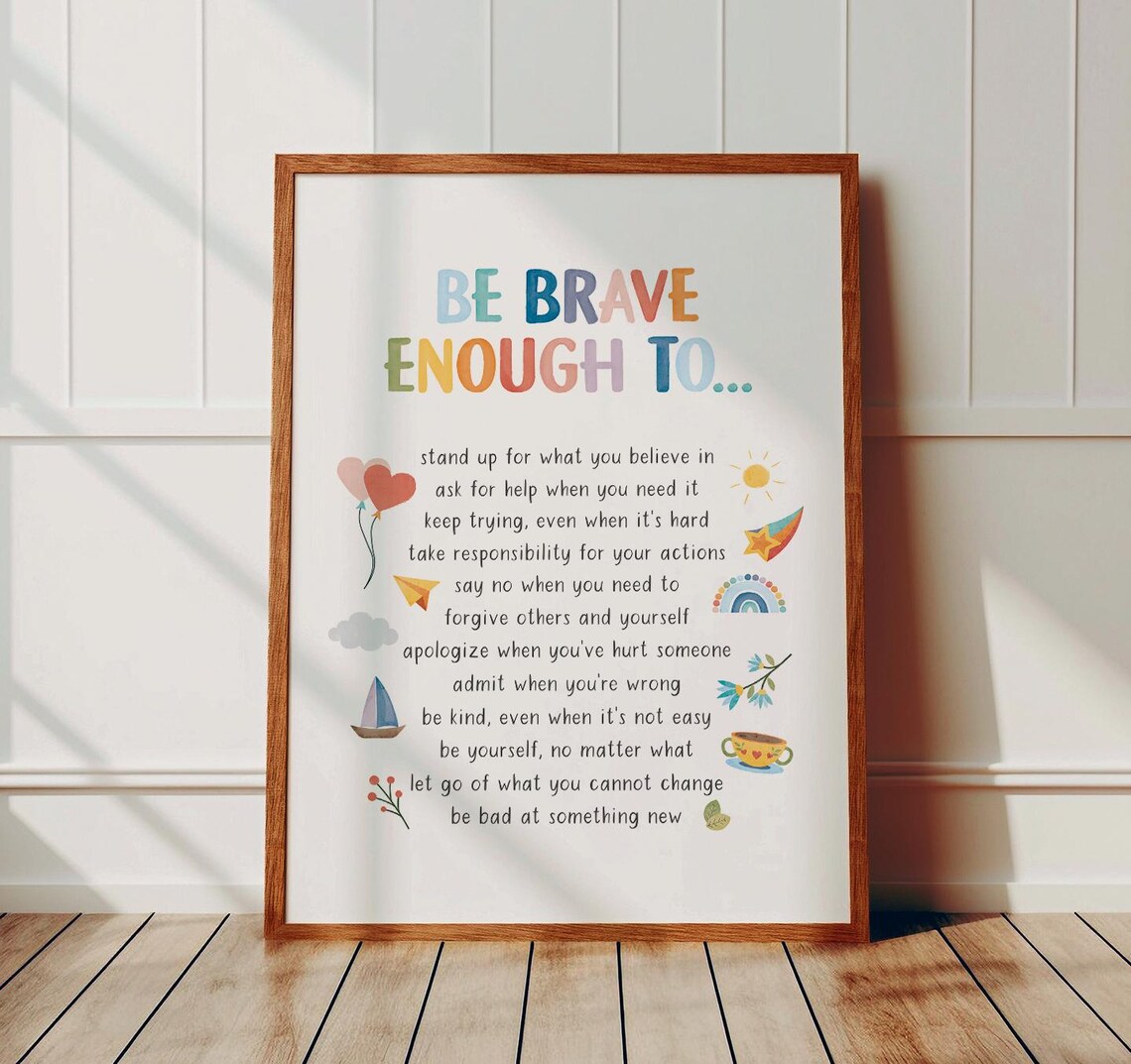Be Brave Enough Positive Affirmations Art Print - Image 3