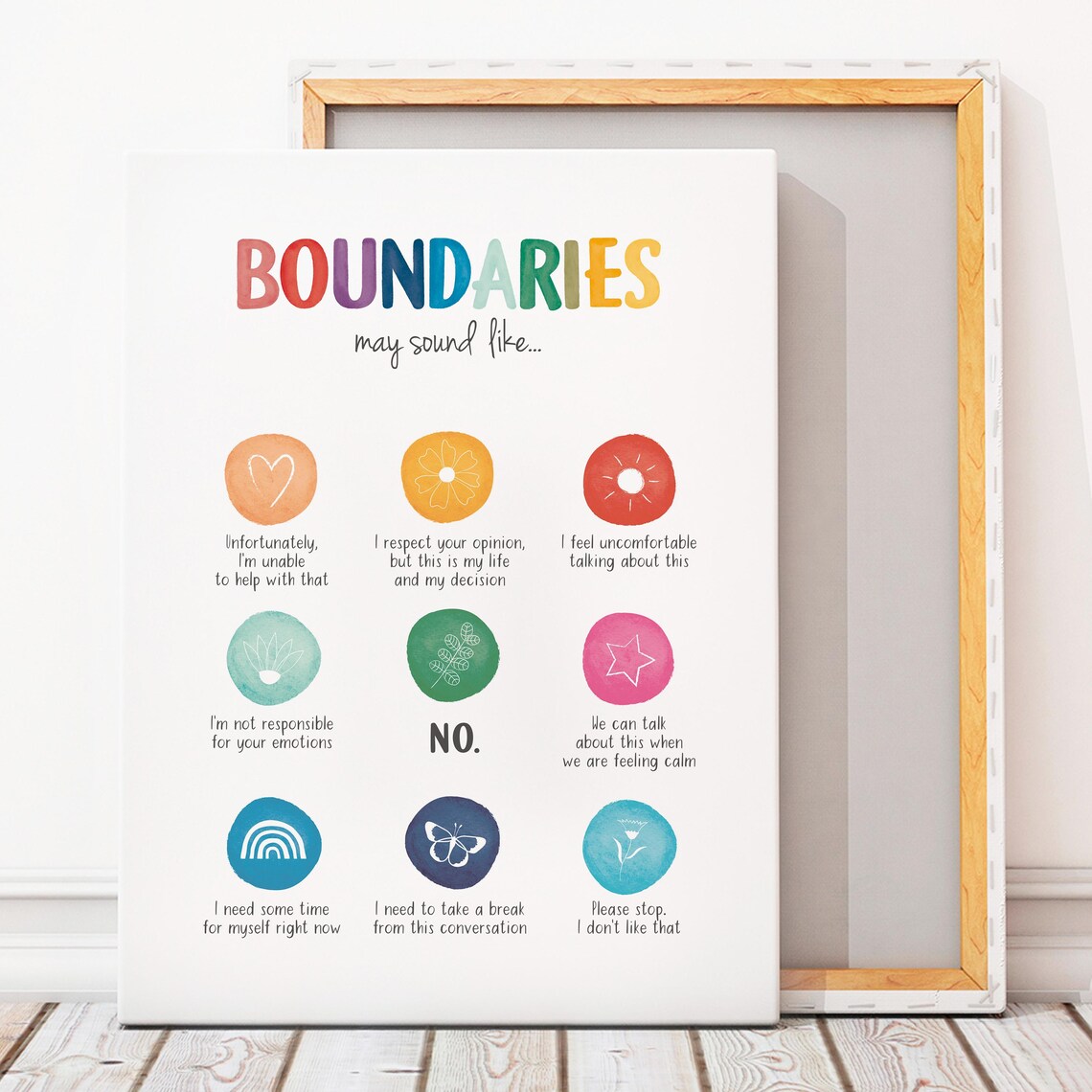 Boundaries Mental Health Growth Mindset Art Print - Image 5