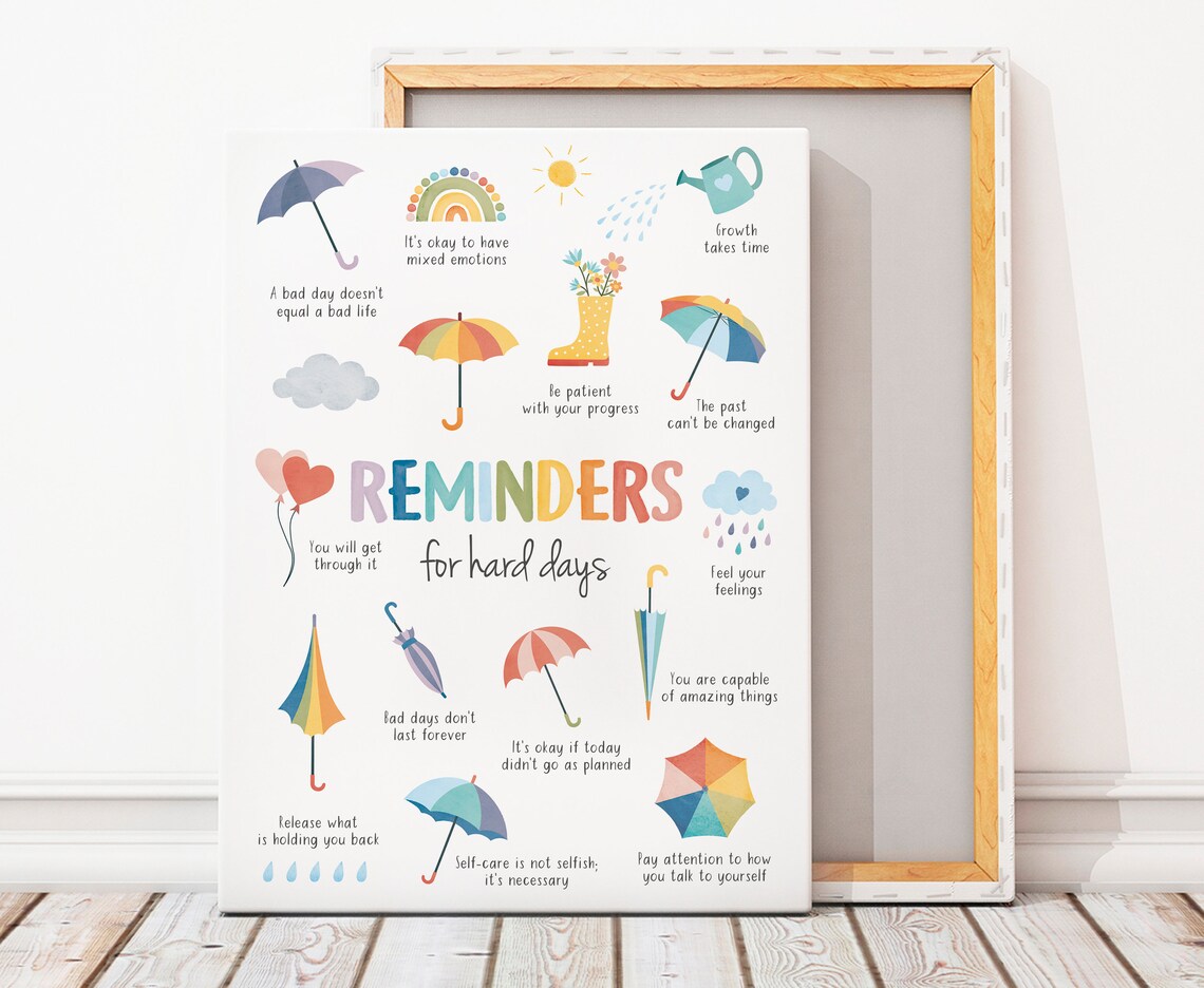 Reminders For Hard Days Therapy Office Art Print - Image 4