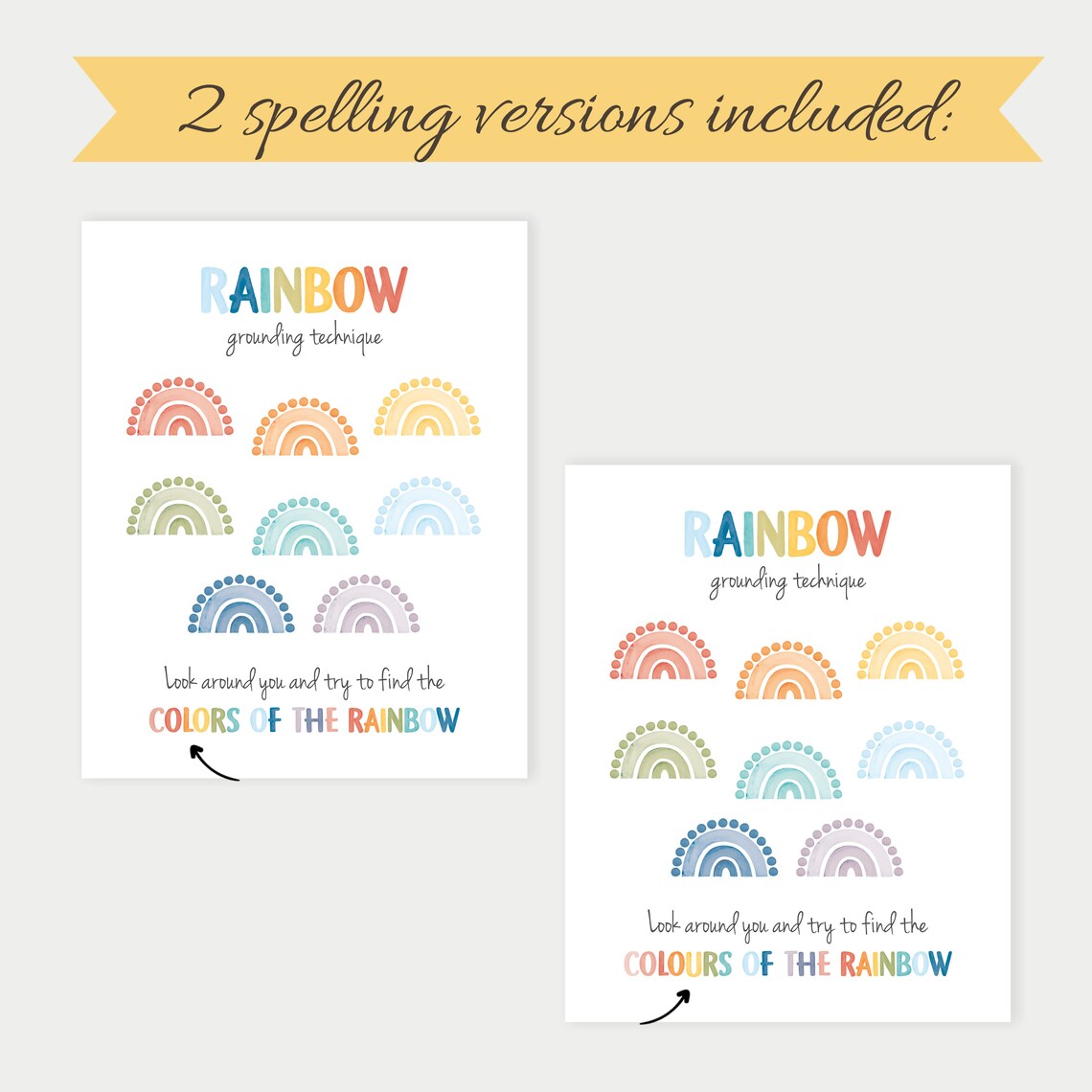 Rainbow Grounding Technique Art Print, Therapy Office Decor - Image 6