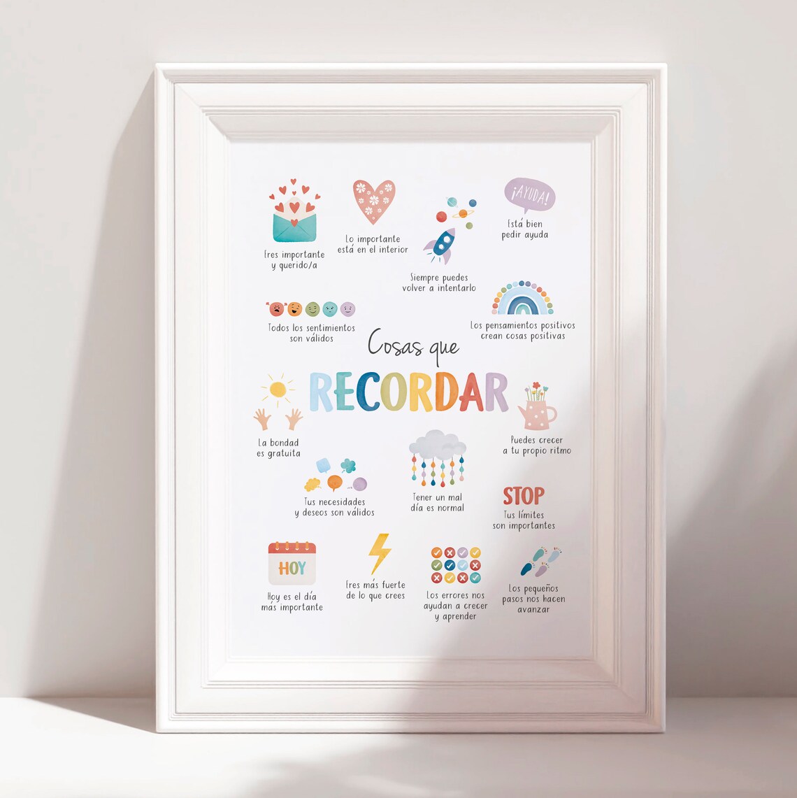 Spanish Things To Remember Therapy Office Art Print - Image 3