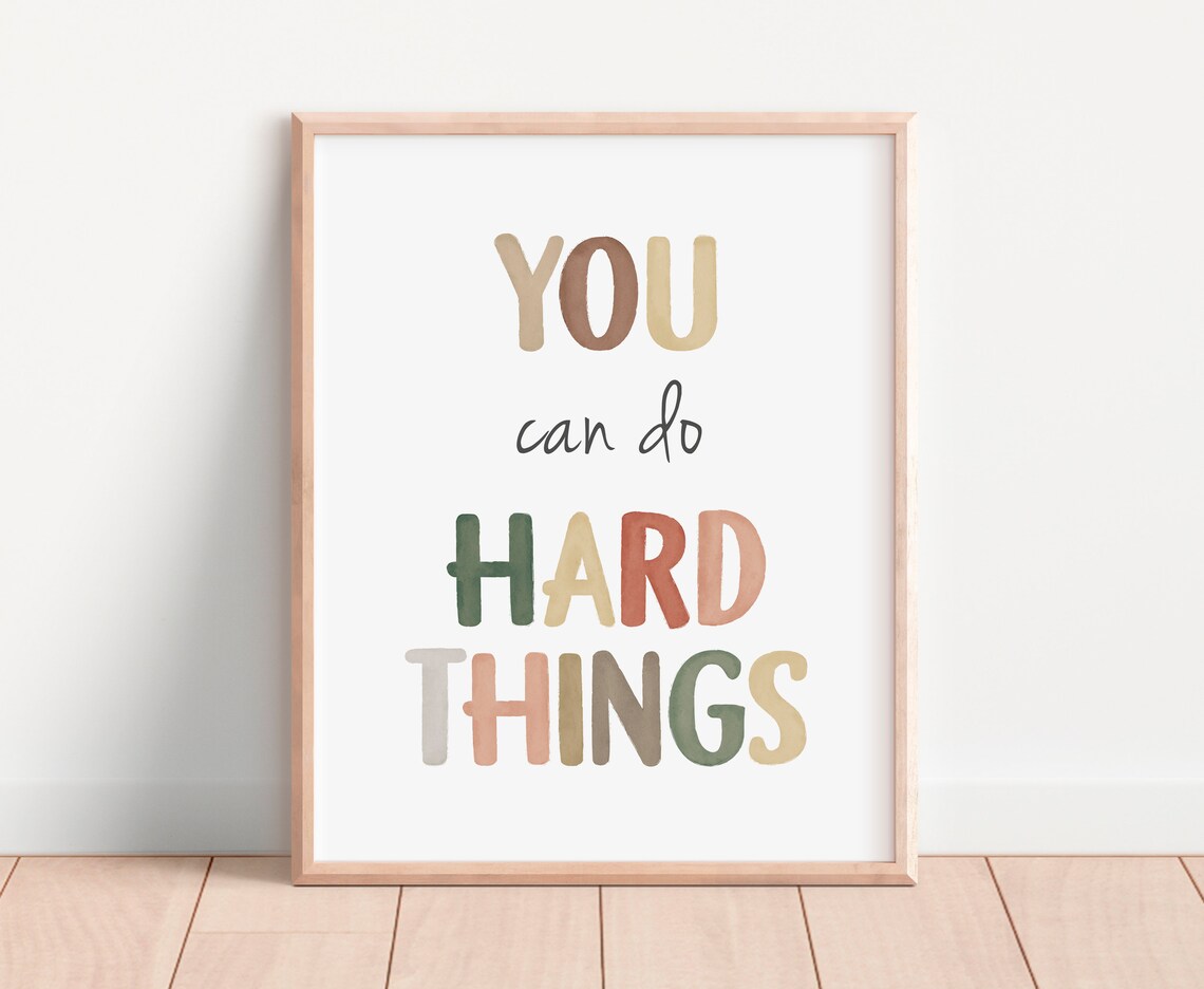 You Can Do Hard Things Affirmation Classroom Decor Art Print - Image 4