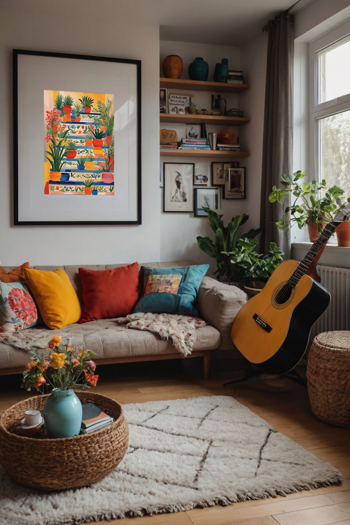 Mediterranean Staircase Print, Colorful Wall Art - Image 2