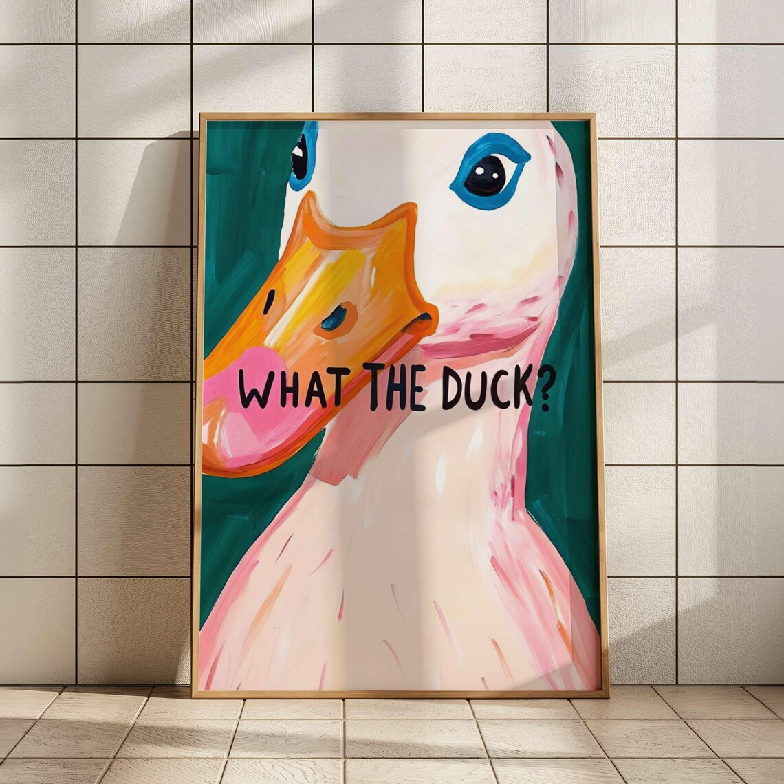 What The Duck Art Print, Bathroom Humor